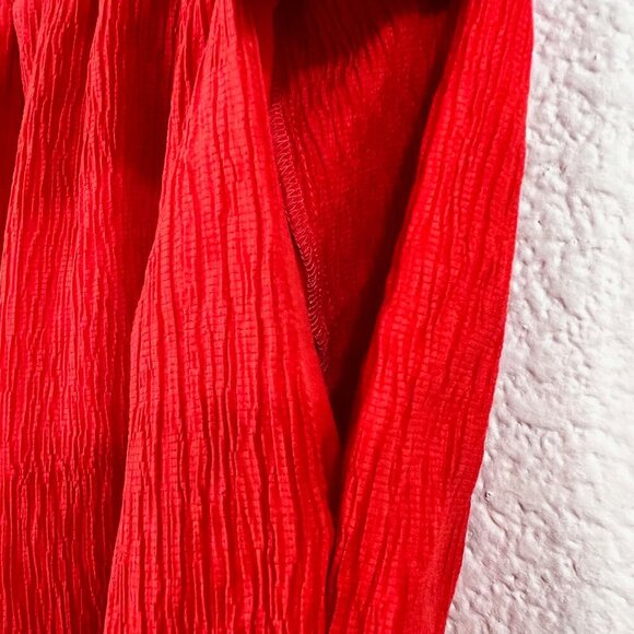 Nina Parker Size XL Women Red Orange High Rise Wide Leg Cropped Pull on Pants - Picture 3 of 11